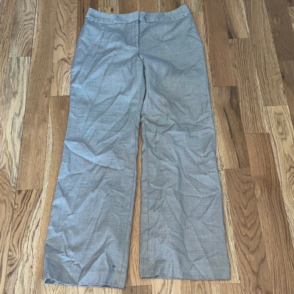 Ann Taylor Audrey Gray 100% Virgin Wool Straight Leg Dress Pants Women's Size 10